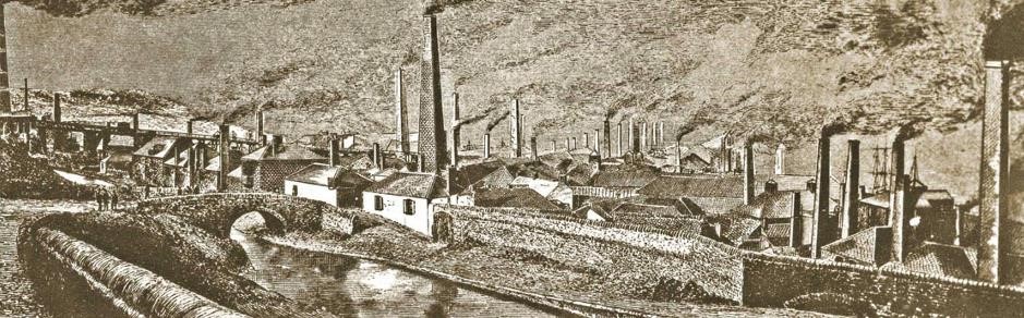 Old depiction of Hafod Morfa Copperworks. 